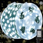 WATERGLIDE Extra Long 328 FT Christmas Lights, 1000 LED Cool White Lights | Outdoor Green PVC Copper Wire Fairy String Lights, Plug in 8 Modes &amp; Waterproof for Xmas Tree Holiday Wedding Party Decor