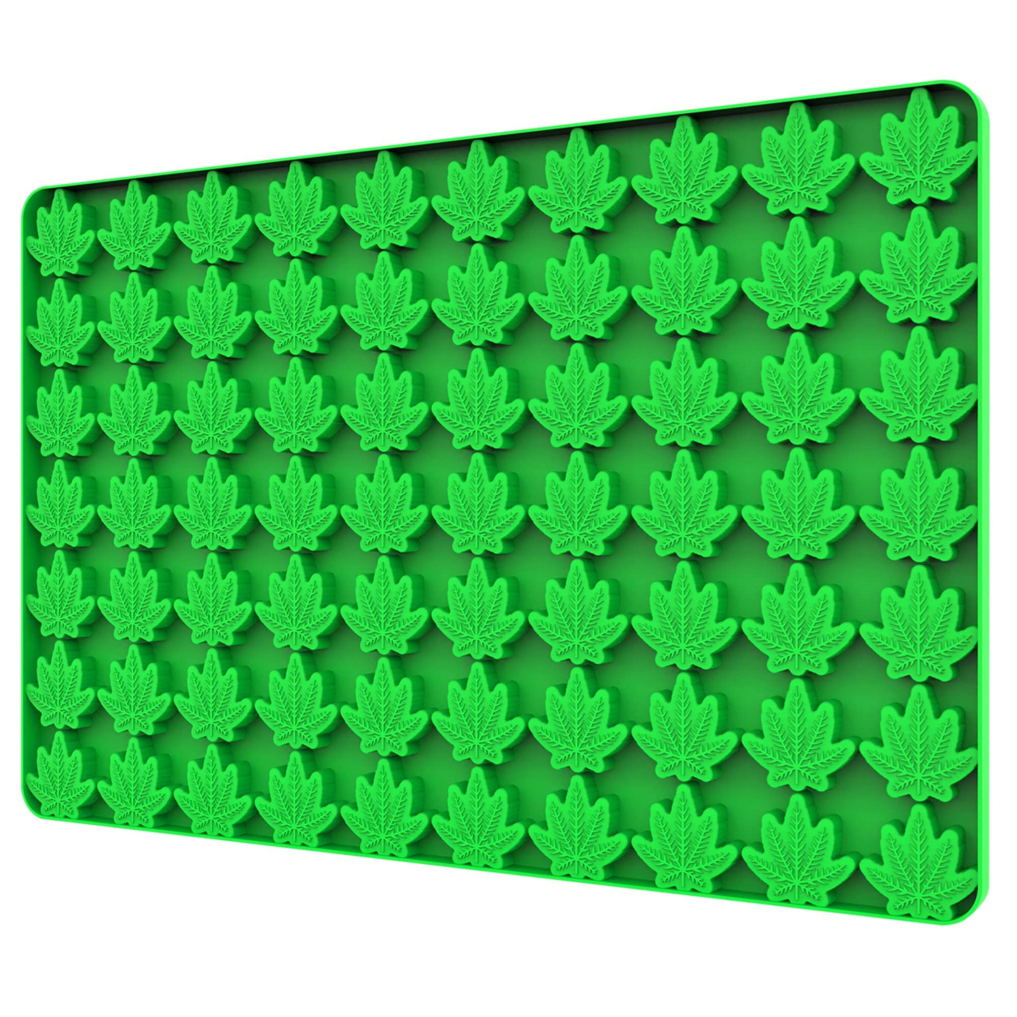 sofliym Mini Leaf Silicone Candy Molds for Chocolate Gummy, Small Leaf Wax Melts Molds Baking Molds Tiny Ice Cube Tray with Scraper