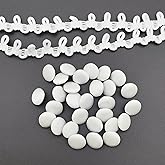 Carytalee 30PC Set 1/2 Inch Ivory Satin Fabric Covered Buttons with Shank and Buttonhole for Wedding Bridal Dress and DIY Sewing Clothing Dress Handmade Craft