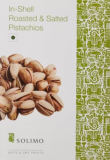 Amazon Brand-Solimo Premium Roasted and Salted California Pistachios, 250g