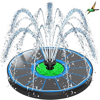 SZMP Solar Fountain Green Flower 3.5W 7 Nozzles Bird Bath Garden Pump