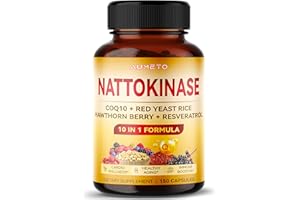 AUMETO Nattokinase Supplement Enhanced Formula with CoQ10, Red Yeast Rice, Hawthorn Berry, Resveratrol for Healthy Aging and Immune System - Made in The US