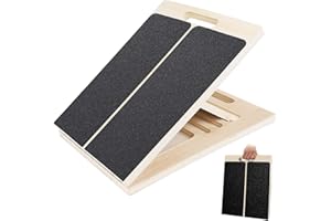 KATOCHUG Slant Board for Calf Stretching, Adjustable Wooden Incline Board with Anti-Slip EVA Base, 300LB Capacity Portable Calf Stretcher for Physical Therapy, Squats, Ankle & Heel Support at Home/Gym