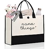 Craftique Grandma/Mimi/Nana Gifts -Unique Practical Tote Bag- Birthday Gifts for Mimi/Nana/Grandma, 17"x6.7"x12.5"