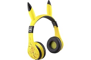 eKids Pokemon Kids Bluetooth Headphones, Wireless Headphones with Microphone Includes Aux Cord, Volume Reduced Kids Foldable Headphones for School, Home, or Travel,Yellow