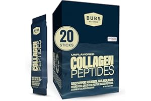 BUBS Naturals Unflavored Collagen Peptides Powder - Best Proteins for Joints & Skin - Pasture Raised Grass Fed - Paleo & Keto Friendly, Whole30 Approved, Non-GMO, Dairy & Gluten Free (20 Stick Packs)