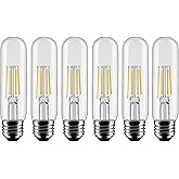 Satco 5.5-Watt LED Filament E26 Light Bulbs, 2700K, 15000 Hour Rating, Dimmable, 6 Pack