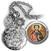 St. Abigail Locket Necklace, Patron Saint Confirmation Gift, Italian Charms, Catholic Jewelry