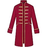 Mens Steampunk Vintage Tailcoat Goth Jacket Formal Retro Renaissance Victorian Frock Coat Uniform Medieval Halloween Costume