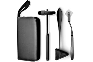 Primacare DH-3694 Reflex Hammer Set – 3-Piece Neurological Diagnostic Kit with Neuro Buck Hammer, Taylor Reflex Hammer, Wartenberg Wheel & Carrying Case Included