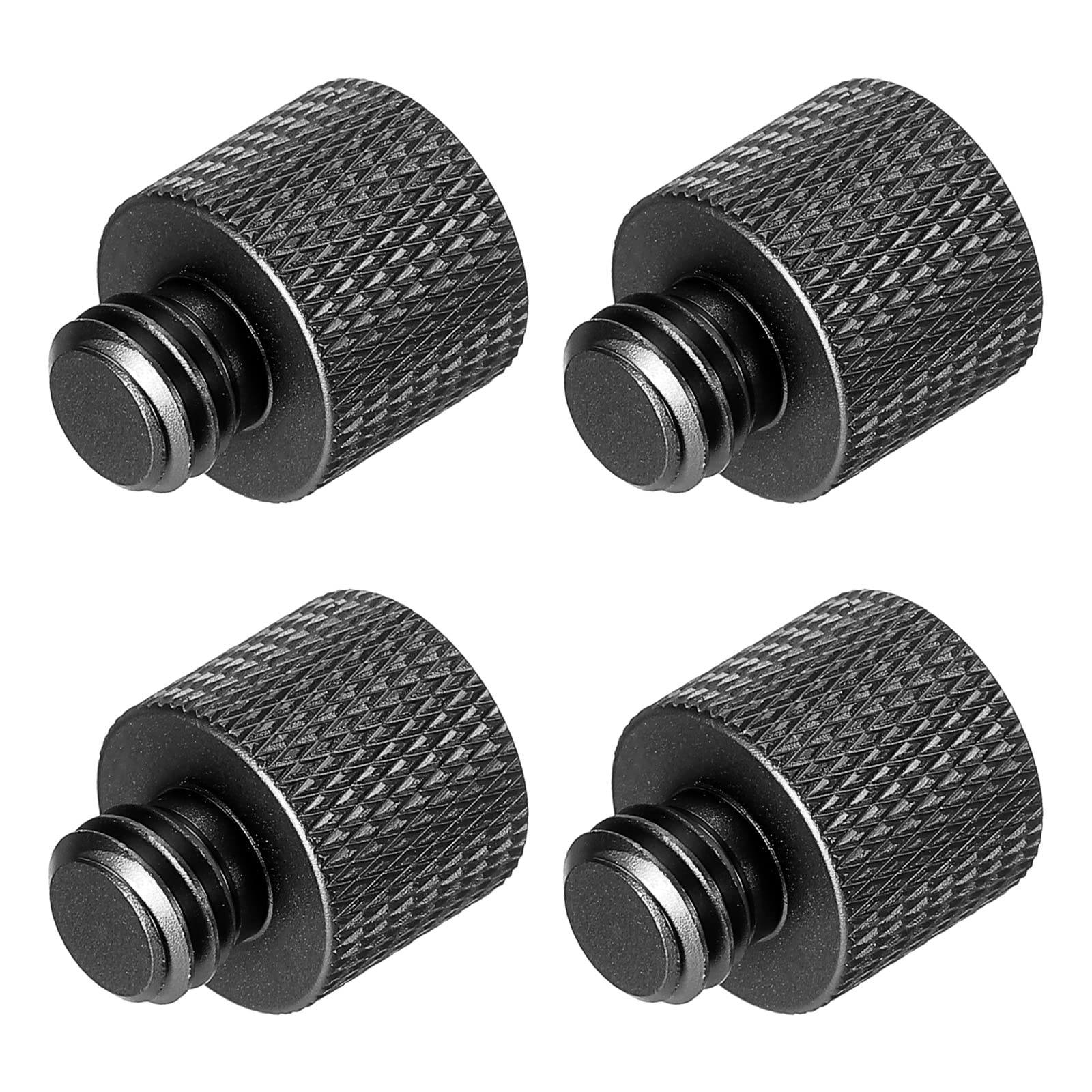 PATIKIL Mic Stand Adapter 3/8 Male x 1/4 Female Camera Screw Thread Adapter for Microphone Tripod Stand Black 4 Pack — image 1