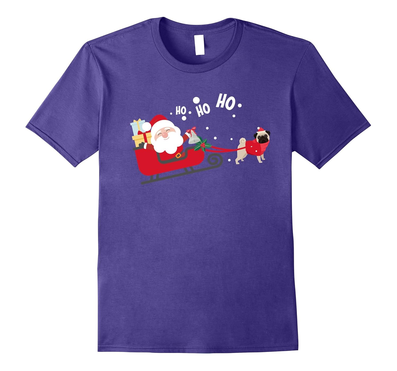 Funny Pug Dog Pulling Santa Claus - Christmas Pug T-shirts-ANZ