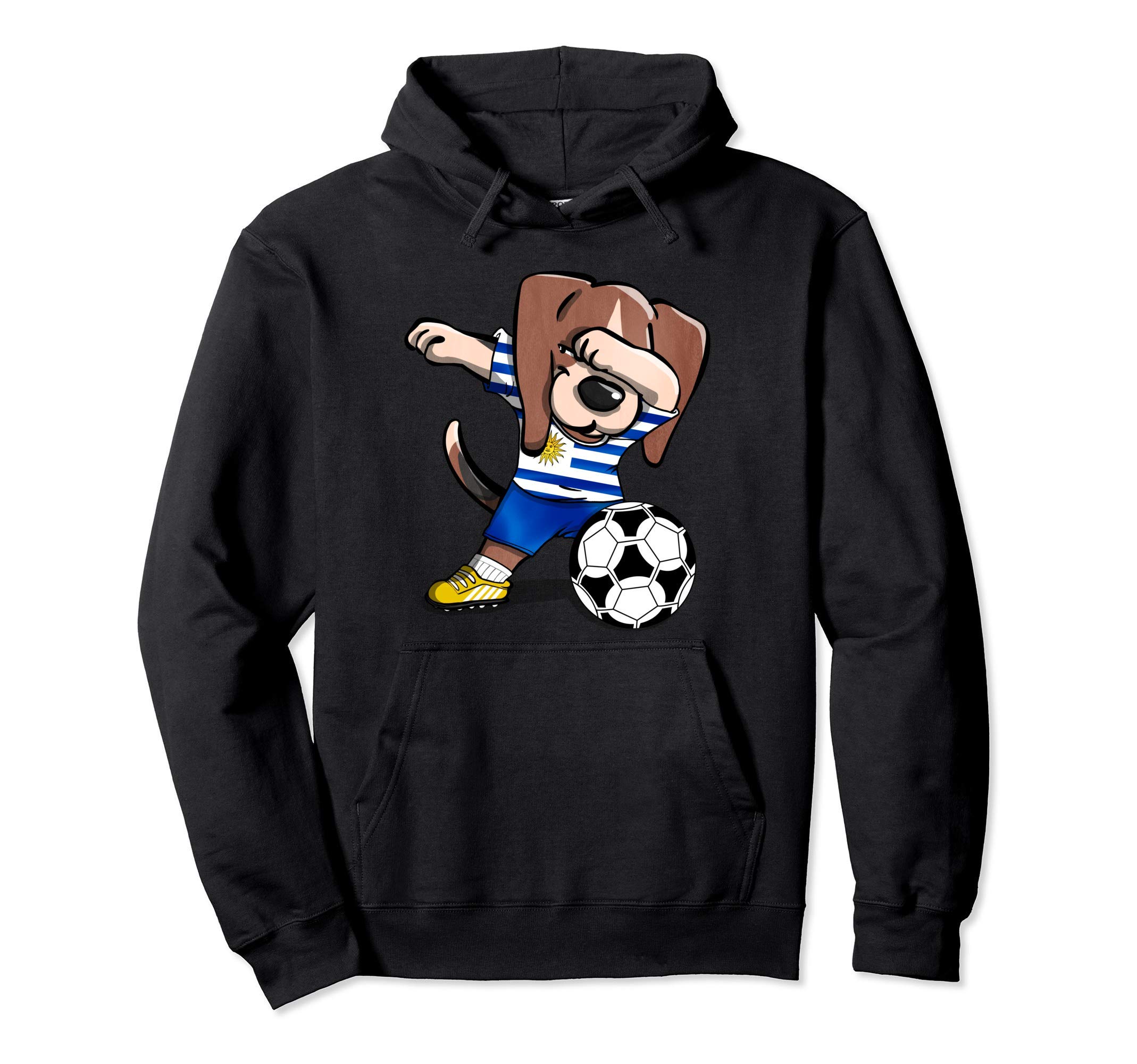 Dabbing Beagle Dog Uruguay Football - Uruguayan Flag Soccer Pullover Hoodie