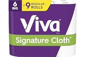 Viva Signature Cloth Choose-A-Sheet Paper Towels, Soft & Strong Paper Towels for Ultimate Clean, White, 6 Big Rolls (Equal to 9 Regular Rolls)