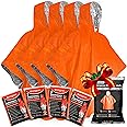 aZengear Emergency Survival Poncho (4pc) Thermal Mylar Foil Coating Blanket for Heat Retention and Rain | Reversible with Hood | Waterproof, Windproof, Portable, Hands-Free, Outdoor Kit