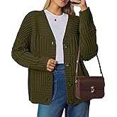 Arach&Cloz Women's Wool Blend Chunky Knit Winter Cardigan Sweaters Outfits