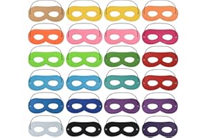 DANGSHAN Coobey 24 Pieces Superhero Masks Felt Masks Eye Masks Half Masks Party Masks Kids Mask Toys with Elastic Ribbon for Party, Masquerade, Halloween, Multicolor