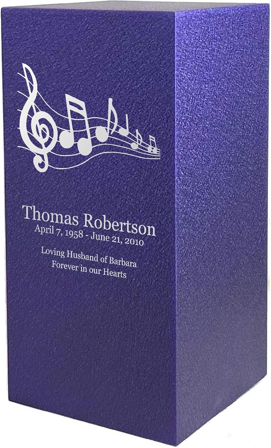 Personalized Engraved Music Cremation Urn for Human Ashes