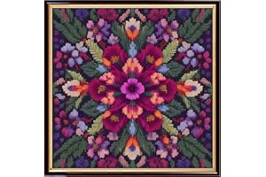 Redxing Stamped Cross Stitch Kits Embroidery kit for Beginners Adults Full Range of Embroidery Patterns Starter Kits DIY Printed Cross Stitch Kits Needlepoint Kits 11CT-Magic Flower 17.7x17.7 inch