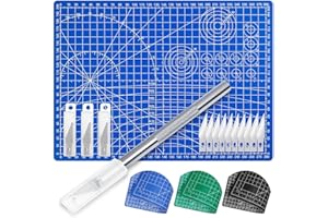 Anezus Exacto Knife Hobby Cutter with A4 Self Healing Cutting Mat Hobby Knife Set with 30 PCS Exacto Blades Precision Art Kni