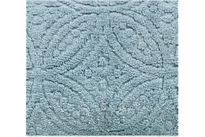 Better Trends 1 Piece Chenille Bedspread Twin Size 100% Cotton Chenille Bedspread All Season Lightweight Bedding Charming Wedding Ring Design Bedroom Décor Blue