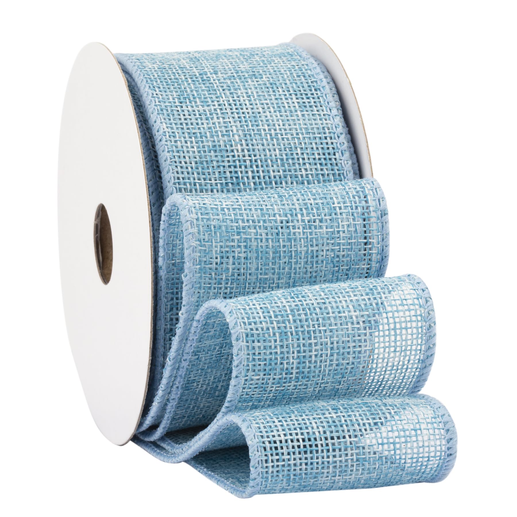 Fondersy 9-Meter Island Blue Burlap Ribbon Wired Burlap Ribbon - 50mm Width for Gift Wrapping, Floral Arrangements, Wreath Making, and Christmas Decor โ image 1