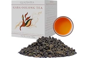 QuaZenTea GABA Oolong Tea Loose Leaf 3.5oz (100g) – Vietnamese High Mountain Oolong, Smooth & Mellow with Roasted Fruit Aroma and Sweet Finish – Gabba Wu Long Tea for Natural Calm Focus & Relaxation, Coffee Alternative
