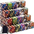 AUSTOR 50 Pieces Dice Set 6 Sided Game Dice 5 Two Tone Colors Dices with Gold Pips Square Corner Dice for Playing Games Like Tenzi, Farkle, Yahtzee, Bunco or Teaching Math
