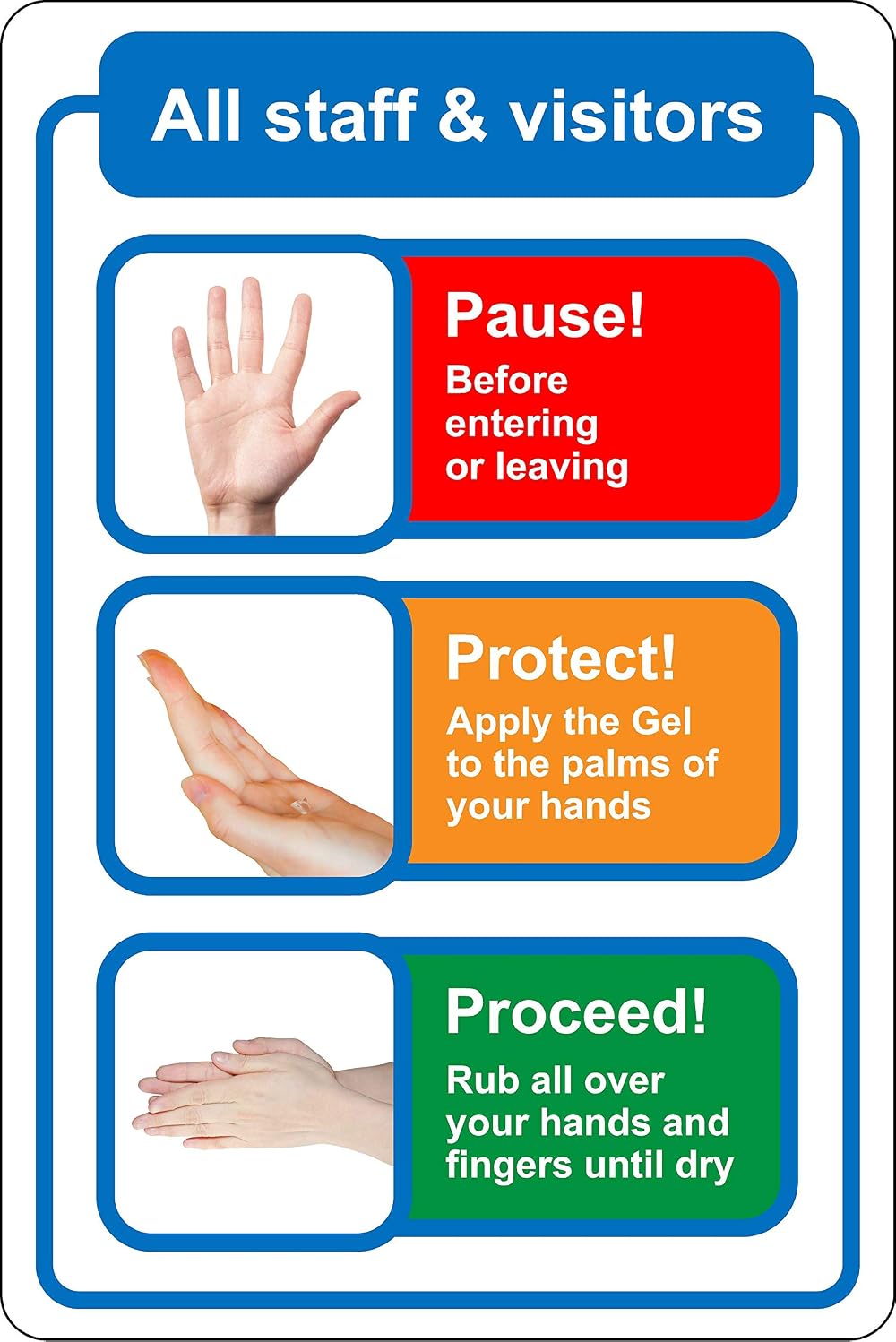 KPCM Display Hand Sanitiser Sticker 300x200mm Safety Sign Virus Prevention