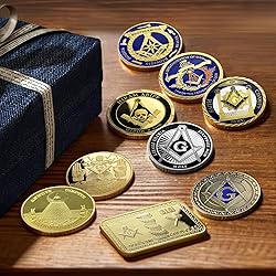 ASmileIndeep 9PCS Masonic Challenge Coin