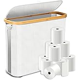 Toilet Paper Storage for 12 Rolls, Stackable & Foldable - The Ultimate Bathroom Organizer - One-Piece Waterproof Basket - Elegant Toilet Paper Storage Holder White