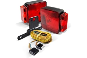 ONLINE LED STORE TRUE MODS LED Trailer Light Kit [DOT FMVSS-108] [SAE AIS2T2/APC/L] [TBT & License Plate Light & Wiring Harness Kit] [IP67 Waterproof] Over & Under 80" Motorcycle Boat Utility Trailer Tail Brake Light