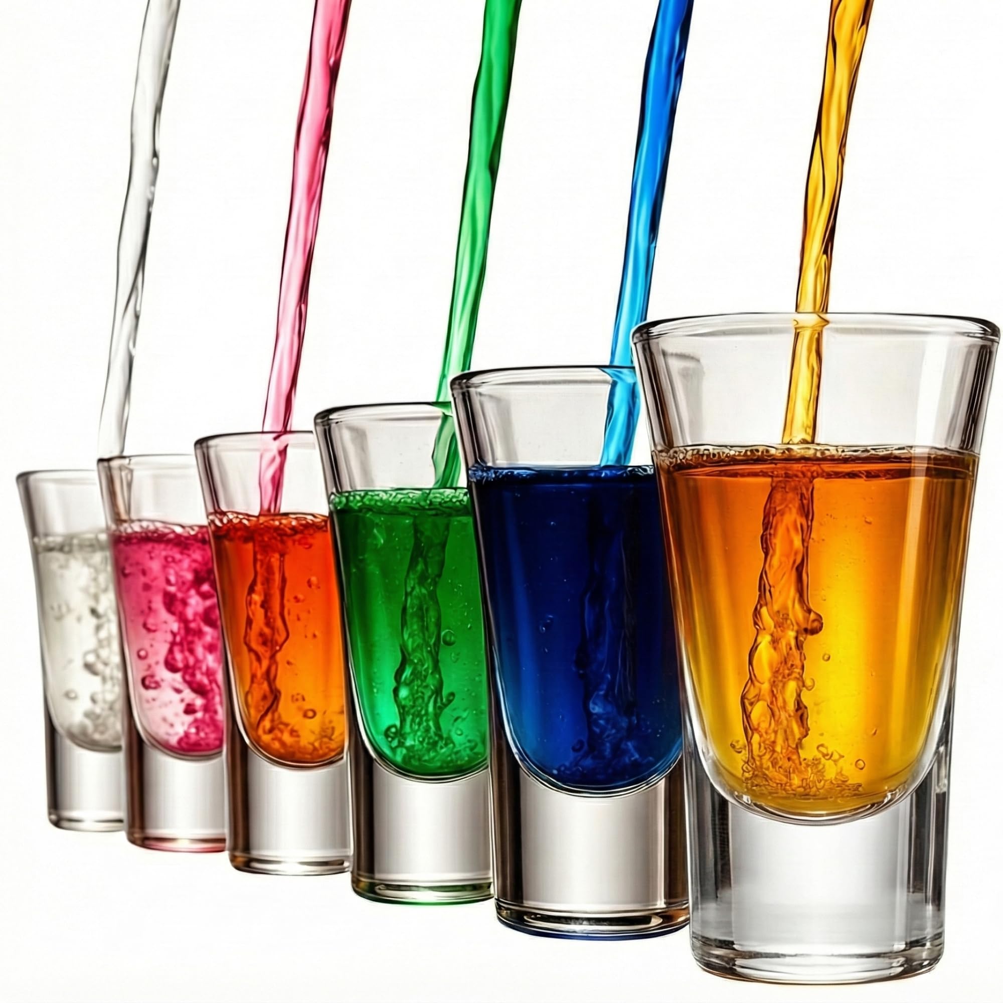 Drinkstuff City Shot Glasses 70ml – Set of 6 Heavy-Base Fluted Shot Glasses, Clear Glass Shooters, Dishwasher-Safe Barware for Spirits, Liqueurs & Desserts