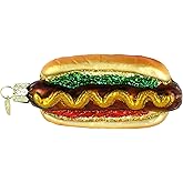 Old World Christmas Ornaments: Hot Dog Glass Blown Ornaments for Christmas Tree (32050)