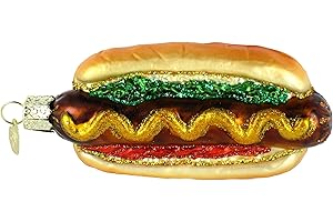 Old World Christmas Ornaments: Hot Dog Glass Blown Ornaments for Christmas Tree (32050)