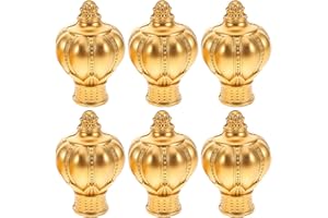 MAGICLULU 6pcs Gold Crown Curtain Rod Finials Decorative Window Drapery Rod End Caps for Roman Poles