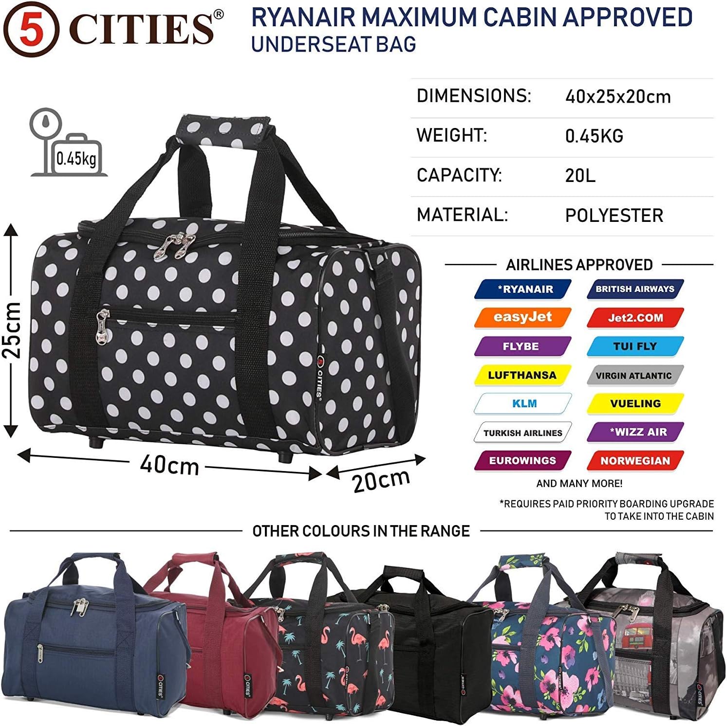ryanair priority cabin bolsa size