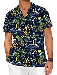 LuckLemocor Mens Hawaiian Shirts Short Sleeve