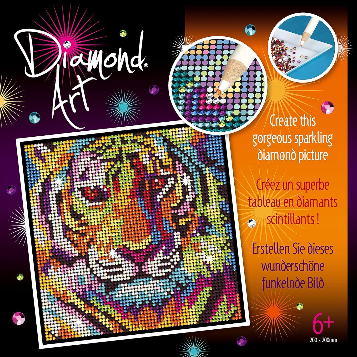 Sequin Art Diamond Art 2023 Tiger Craft Kit, Gem Art for Adults and Kids, Picture Size 20 x 20cm