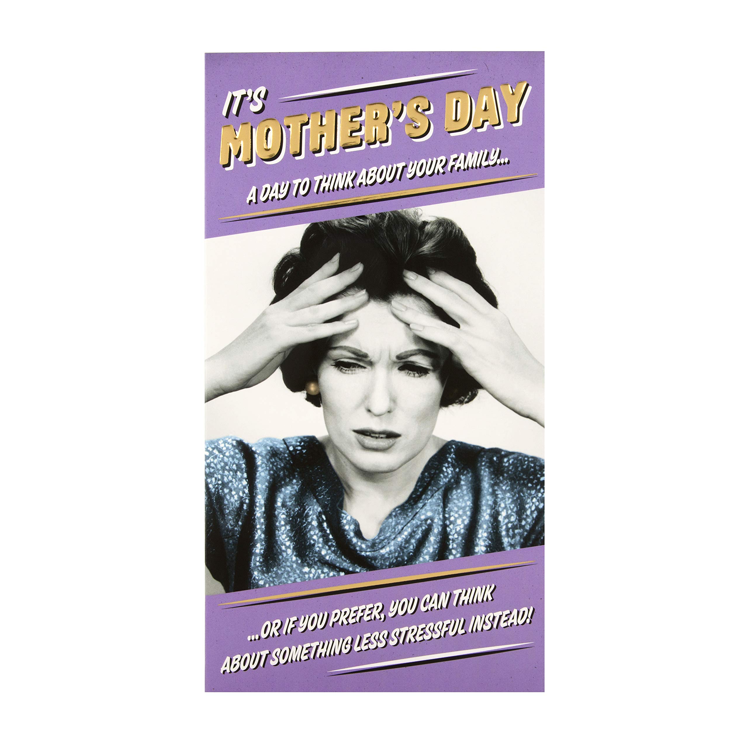 Hallmark Mothers Day Card for Mum, Funny, Humorous Vintage Photograph Design, Purple, Yellow