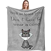 Get Well Gifts for Women/Men After Surgery, Sympathy Gift, Get Well Soon Blanket 50"X60", Feel Better/Surgery Recovery Gifts for Women, After Surgery Gifts, at Least You Dont Have To Wear A Cone Throw
