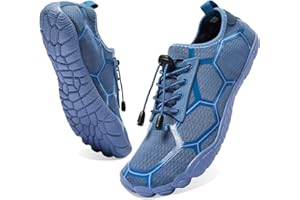 Josaywin Men's Water Shoes Barefoot Quick-Dry Sports Shoes Aqua Socks for Swim Diving Surf Pool Aqua Sports Beach Walking Wide Toe Shoes