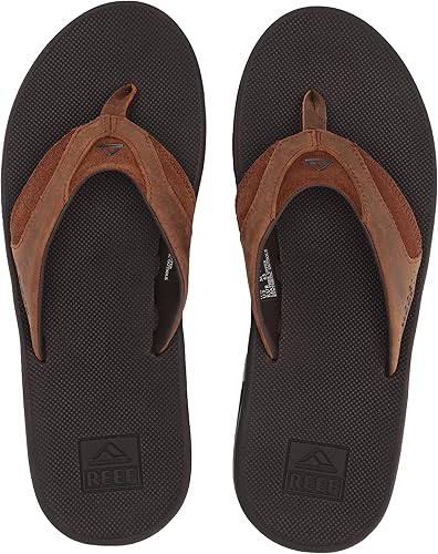 reef leather fanning slippers