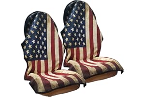 LoyaGour Car Seat Cover Protector Front Seats Only,for Gym Workout,Running,Swimming,Beach and Hiking,Waterproof Cooling Bucket Towel Seat Covers for Trucks SUV Jeep(American Flag,2Pack)