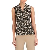 Anne Klein Womens Anne Klein Women's Sleeveless V-Neck Pleated Top