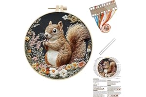 YJHAT Embroidery Starter Kits for Beginners Adults,Embroidery Stamped Kit with Hoop,Needle and Thread,Instructions,Home Decor