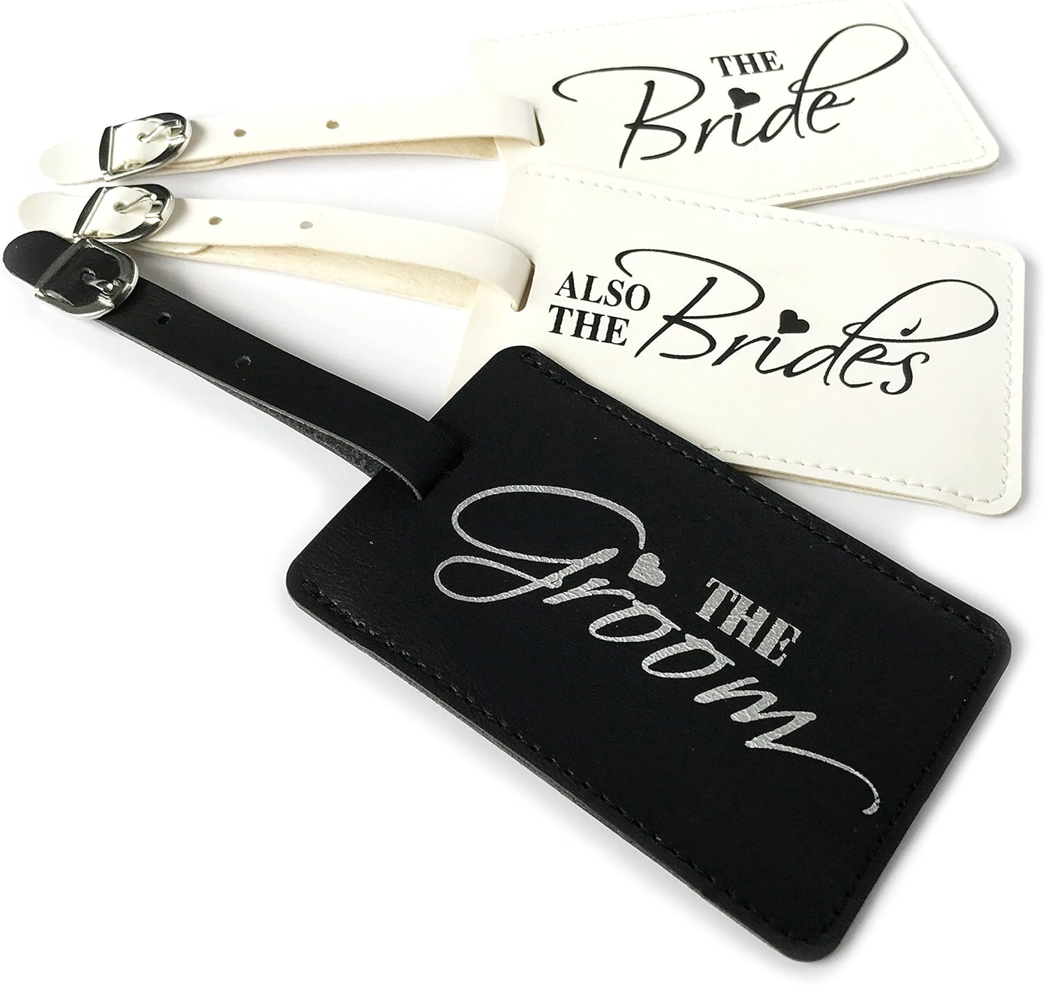 The Bride, Also The Brides & The Groom Wedding Honeymoon Luggage Tags Set of 3: Office Products
