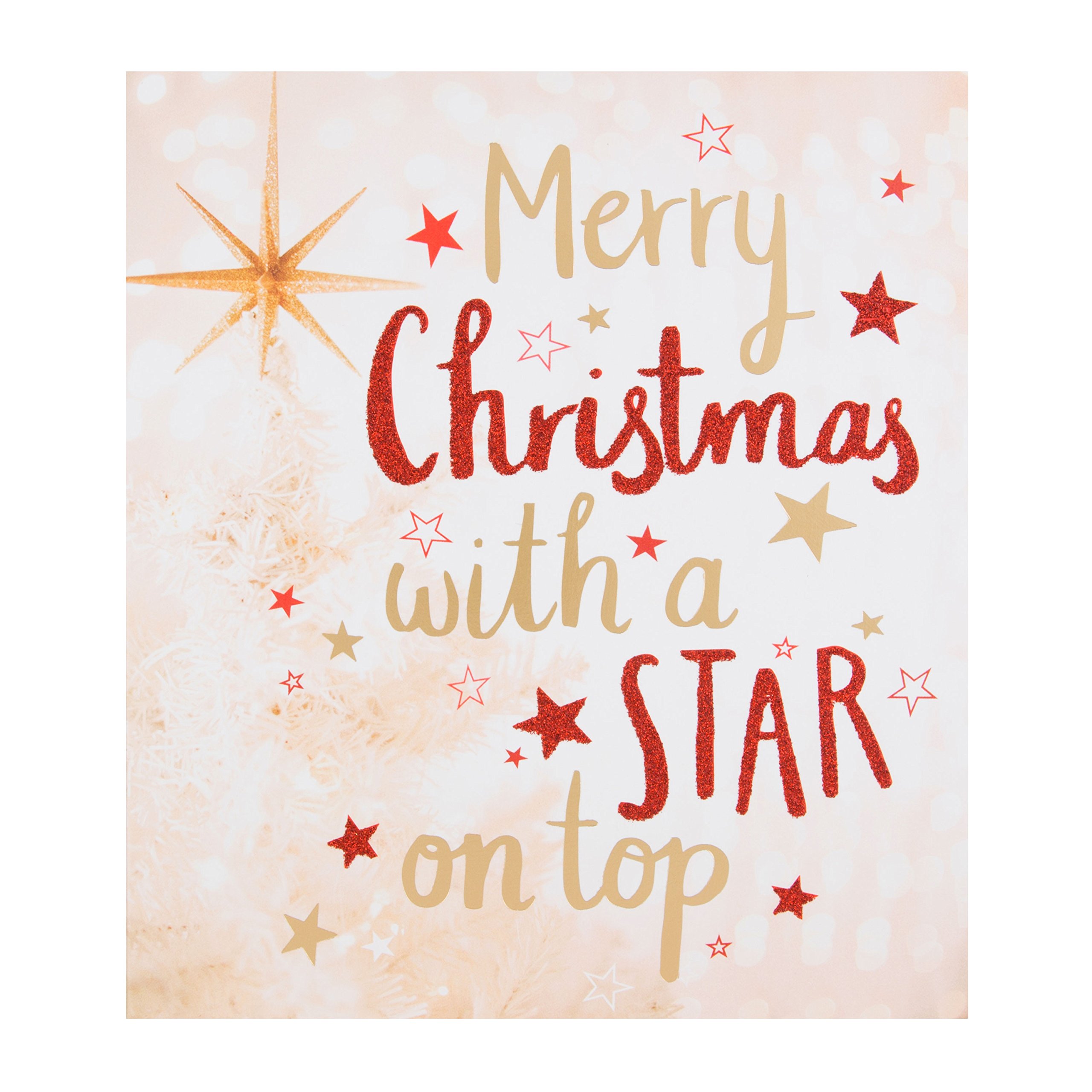 Hallmark Medium "Star On Top" Christmas Card