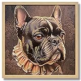 DEMAGNNIE Black Dog Portrait Paintings Canvas Wall