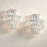Vienna Full Spectrum Magnificence Modern Wall Light Sconces Set of 2 Chrome Metal Hardwired 11 1/2" 4-Light LED Fixture Clear
